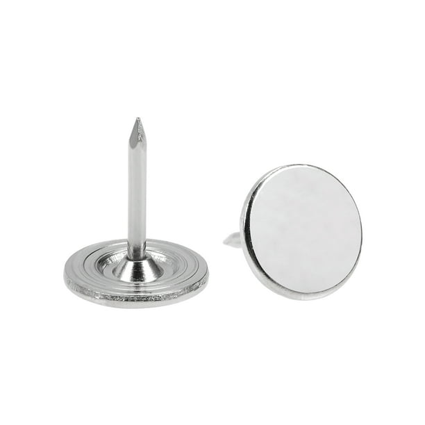 Clavos decorativos de cabeza plana Uxcell para tapicería de muebles para el hogar, plata, 30 piezas
