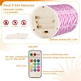 thumbnail image 4 of Pink Style Pattern Flickering Flameless Candles Battery Operated with Remote Timer LED Pillar Candles Set of 2, 4 of 7