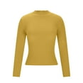 thumbnail image 4 of Women's Ribbed Long Sleeve Shirts, Crew Neck Slim Fit Tops Stretch Knit Casual Base Layer Basic Tee Shirts, 4 of 7