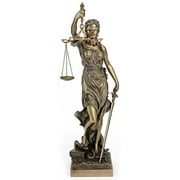 Large Bronze Finish Lady Justice 18 Inch Statue Sculpture