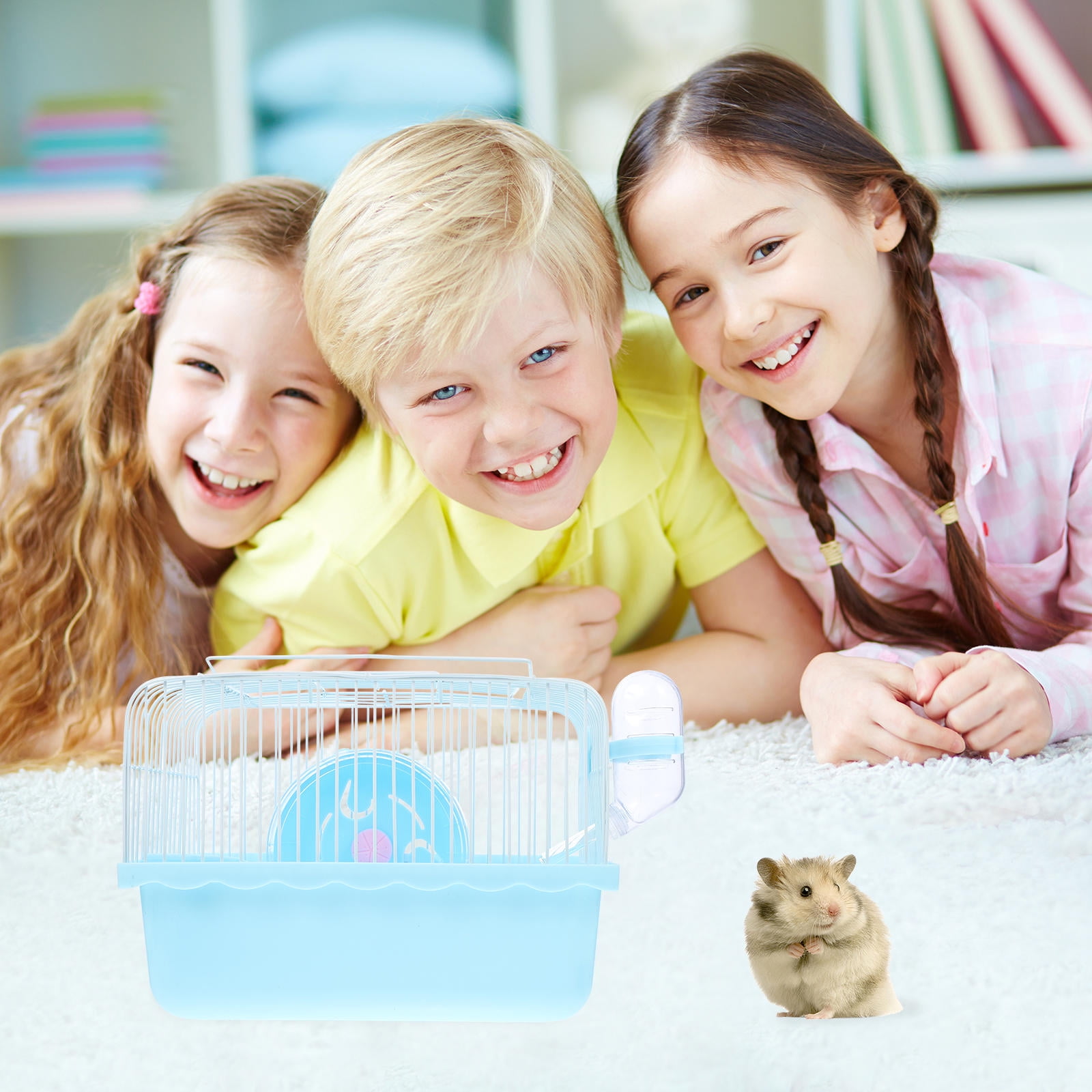 FELTECHELECTR Portable Single-Layer Hamster Cage with Wheel for Chinchillas and Hamsters