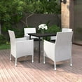 thumbnail image 1 of vidaXL 5 Piece Garden Dining Set with Cushions Poly Rattan and Glass, 1 of 4