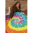 thumbnail image 5 of Colorful Tie Dye Rainbow Peace Soft Throw Blanket All Season Microplush Warm Blankets Lightweight Tufted Fuzzy Flannel Fleece Throws Blanket for Bed Sofa Couch 60"x50", 5 of 6