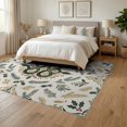thumbnail image 3 of ODIKA 6'x9' Washable Area Rug Snake Motif Coiled Leaves Botanical Festive Round Rings Circle Playful for Dining Room, Under Table, Office Décor, Non-Slip Chair-Friendly, 3 of 7