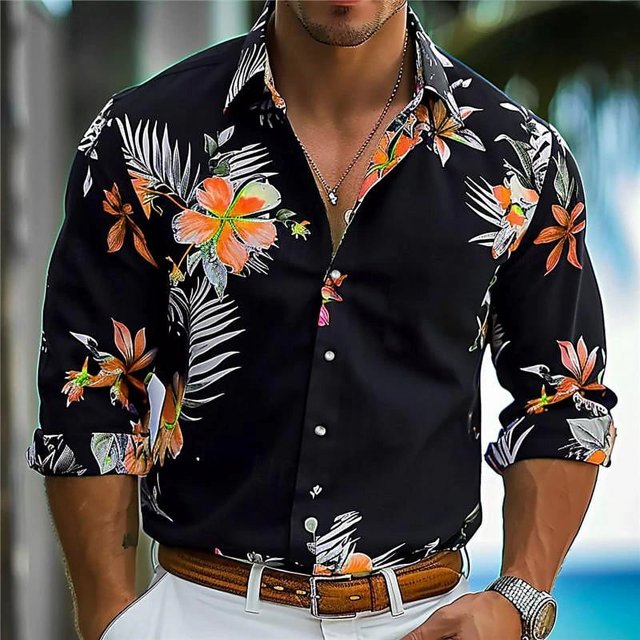 Camisas para hombre, tops de moda para hombre, casuales, para exteriores, calle, nuevo estilo, patrón HD popular, para hombre, talla grande
