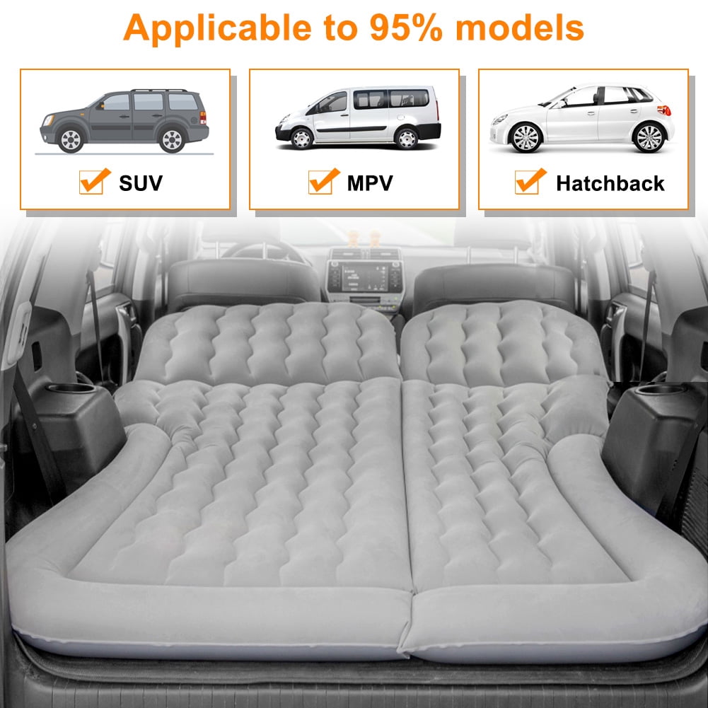 Inflatable Travel Mattress PVC Flocking Soft Sleeping Rest Cushion for Car SUV,SUV Inflatable Mat,Car Inflatable Bed