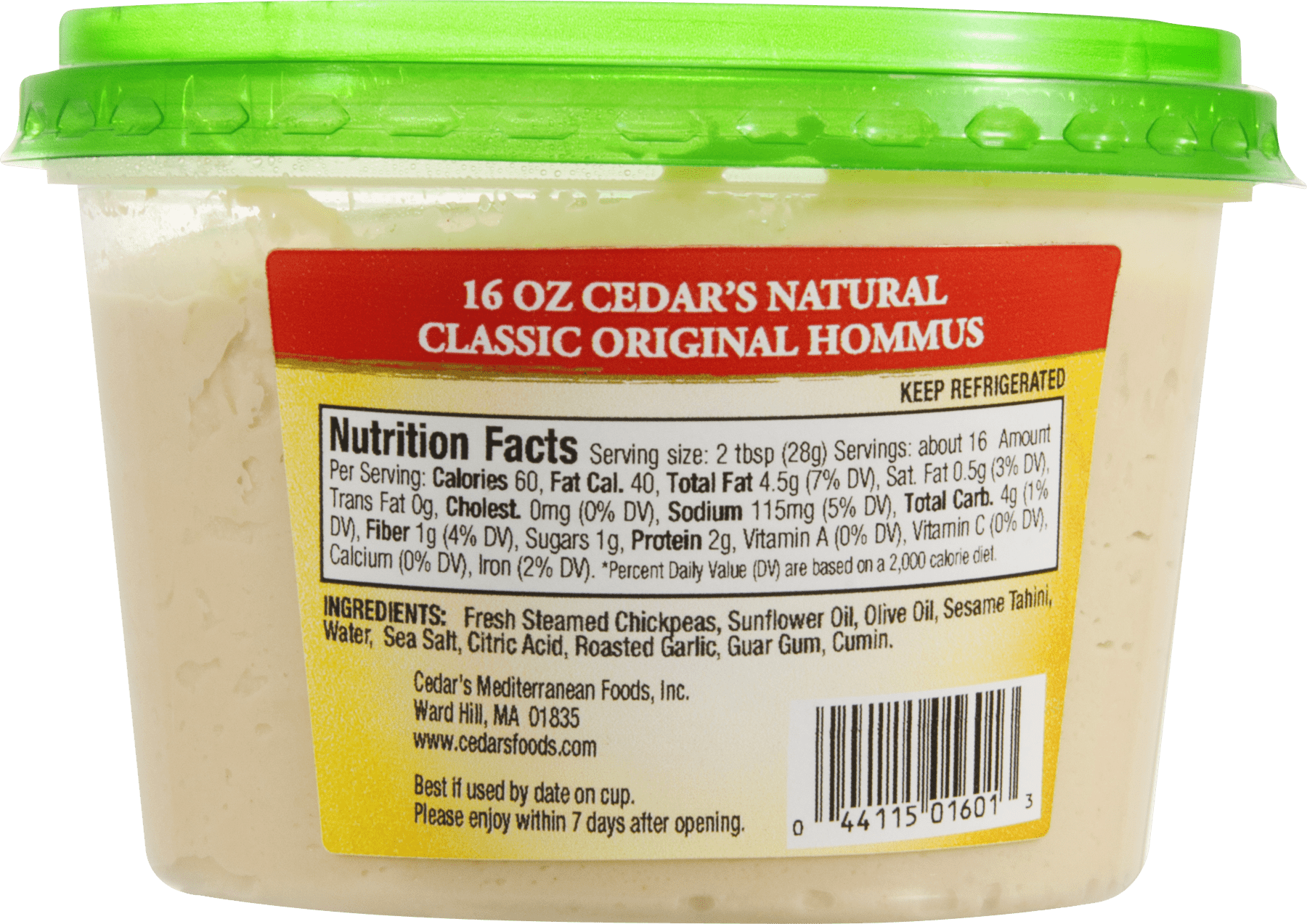 Cedar Hummus Nutritional Information Blog Dandk