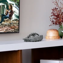 WHAMVOX Sleeping Cat Memorial Angel Ornament Garden Statue Dark Grey