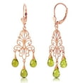 thumbnail image 2 of Galaxy Gold 14k Rose Gold Chandelier Earrings with Natural Peridots, 2 of 3