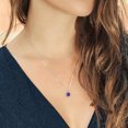 thumbnail image 4 of Gem Stone King 10K White Gold Purple Amethyst and White Diamond Pendant Necklace for Women (1.60 Cttw, Gemstone February Birthstone, Cushion Cut 7MM, with 18 inch Chain), 4 of 4
