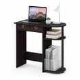 thumbnail image 2 of Furinno Go Green 32-Inch Brown Computer Desk, Office Desk with 2 Side Shelves and Storage Bins, Rectangular Home Office Desk, Gaming Desk for Home Office, Bedroom, Study Room, Dark Mocha, 2 of 5