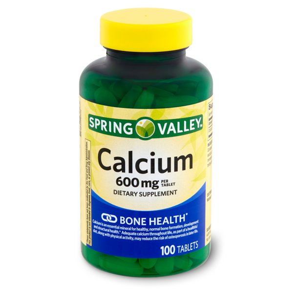 Spring Valley Calcium Dietary Supplement, 600 mg, 100 count Walmart