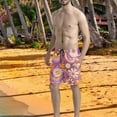 thumbnail image 5 of Binienty Men's Board Shorts Swim Trunks With Retro Floral Music - Breathable Quick Dry for Summer Beach Vacation and Surfing, 5 of 10