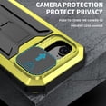 thumbnail image 3 of Dteck for iPhone 16E Case with Camera Cover Sliding, Heavy Duty Protection Rugged Screw Full Body Military Grade Metal Rubber with Stand Hard Built in Screen Protector for iPhone 16e 2025,Yellow, 3 of 7