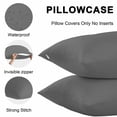 thumbnail image 5 of Throw Pillow Covers 16x16 Inch Set of 2, Pure Dark Grey Waterproof Outdoor Pillow Covers, Simple Solid Color Decorative Cushion Pillowcases for Couch, Sofa, Bed, Garden, Patio, 5 of 9