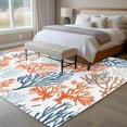 thumbnail image 4 of Summer Ocean Large Area Rugs 8x10 ft Orange Teal Blue Coral Coastal Nautical Washable Rug Non Slip Indoor Carpet Absorbent Floor Mat for Living Room Bedroom Dining Room, 4 of 9
