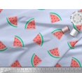 thumbnail image 3 of Soimoi Blue polyester Crepe Fabric Watermelon Fruits Printed Fabric 1 Yard 52 Inch Wide, 3 of 3