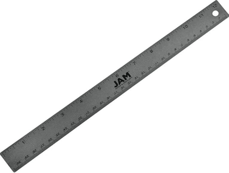 JAM Paper Stainless Steel Ruler, 12 Inch, Metal Ruler with Non,Skid Cork Backing, Grey Metallic, 12/Pack