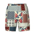 thumbnail image 4 of Lsque Mens Swim Trunks Patchwork In Country Style Pattern - Bathing Suit Compression Liner - Beach Swim Shorts Swimwear - (S-3XL) - Stretch Quick Dry -XX-Large, 4 of 9