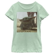 Girl's Star Wars: The Mandalorian The Child Square Frame Graphic Tee Mint Medium