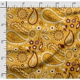 thumbnail image 2 of Soimoi Asian Paisley Printed, Cotton Fleece, Fabric by The Yard Sewing DIY Stretch Fabric 56 Inches Wide, WarmFabric for Hats, Coats, Gloves, Blankets, Yellow, 2 of 5