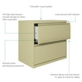 thumbnail image 3 of Hirsh 30 inch Wide 2 Drawer Lateral 101 File Cabinet for Home or Office, Putty, 3 of 13