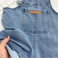 thumbnail image 6 of Coerni Boys Trendy Denim Bib Overalls Sleeveless Button Strps Jean Rompers 1-10Y Kids One Piece Casual JumpsuitsBack to School, 6 of 8
