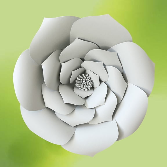 ETEREAUTY Set of 2 Grey Artificial Paper Roses for Wedding Party Decor, and Elegant Decoration