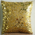 thumbnail image 3 of Gold Cushion Cover, Mosaic 3D Metallic Sequins Pillow Cover, 14x14 inch (35x35 cm) Pillow Case, Square Silk Pillow Cover for Couch, Geometric, Modern, Abstract - The Gold Mosiac, 3 of 9