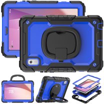For Lenovo Tab M9 9.0 Inch 2023 TB-310XU/TB-310FU, 360 Rotating Shockproof Cover with Stand, Handle, Shoulder Strap, Dark Blue Panel