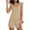Khaki, variant on Women's Casual Sleeveless Romper Ruffle Cap Sleeve Scoop Neck Loose Fit Fashion Shorts Jumpsuit with Pockets Blue 2XL