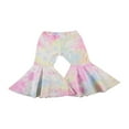 thumbnail image 2 of PENGXIANG Girl‘s Autumn Tie Dye Print Ripped Bell Bottom Pants with Pockets, 2 of 9