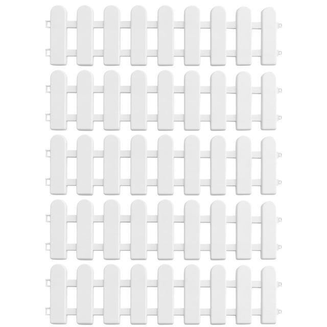 CUITING Plastic White Garden Picket Fence - Pack of 5 - Easy Install