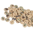 thumbnail image 4 of 100 botones de madera con impresión mixta, 2 agujeros, redondos, decorativos, para costura, manualidades, troncos, color azul bebé, 4 of 5