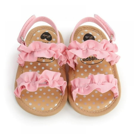 

Infant Baby Girl Shoes Summer Baby Sandals Toddler Kids Solid Color Floral Party Princess Beach Shoes for 0-18M
