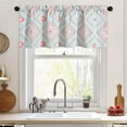 Rhombic Pattern Printed Kitchen Valance, Retro Bohemian Style Rod