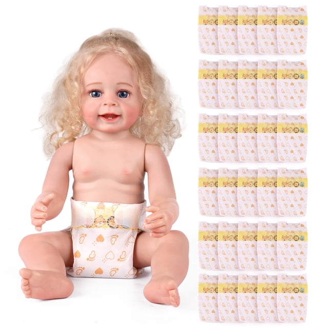 Juego de pañales Babeside Reborn Baby Doll, 17 a 24 pulgadas, 30 unidades