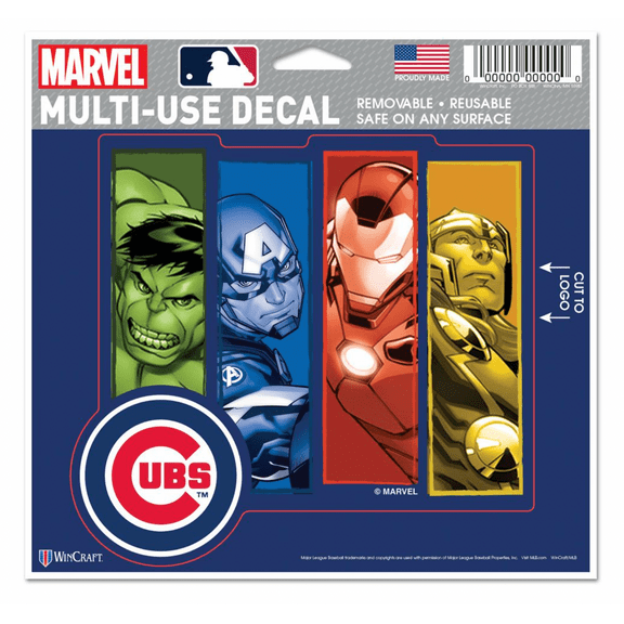 Chicago Cubs MARVEL MULTI-USE DECAL 5" x 6"