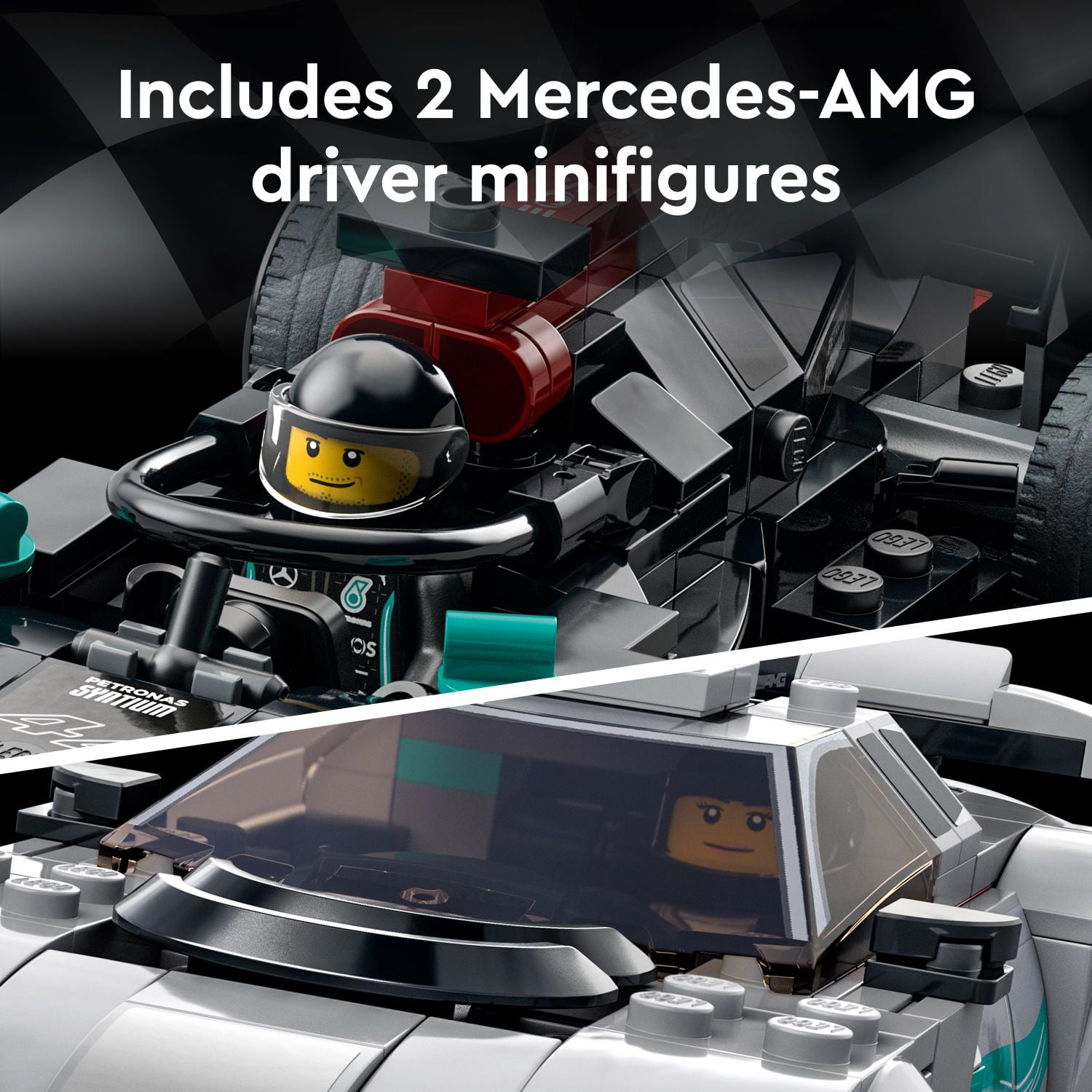 LEGO Speed Champions Mercedes-AMG F1 W12 E, Performance & Project One Toy Car Set, Mercedes Model Car Building Kit, Collectible Race Car Toy, Great Car Gift for Kids and Teens, 76909