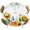 White, variant on Elastic Fitted Round Tablecloth, Sunflowers Waterproof Stretch Table Cover for 55"-60" Tables, Yellow Floral Bees Green Leaves Watercolor Washable Outdoor Tablecloths for Patio, Picnic, Camping