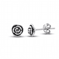 thumbnail image 6 of SilverCloseOut Sterling Silver Women's Rose Flower Stud Earrings, 6 of 7