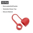 thumbnail image 3 of 10pack Straw Cover Cap, Red Silicone Straw Tips Cover Fits 8mm/0.31 Drinking Straws, 3 of 6