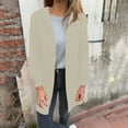 thumbnail image 2 of Olyvenn Womens Plus Size Zip up Hoodies 2025 Fall Casual Woolen Long Sleeve Mid Length Cardigan Jacket Lightweight Hooded Coat Beige XXL, 2 of 9