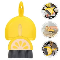 KALLORY Kitchen Dust Pan and Broom Set, Yellow Cleaning Tools for and Kitchen Sweeping, 1 Set