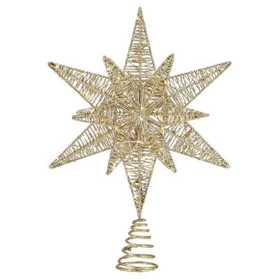 LED Star Christmas Tree Topper, Champagne Gold, 15.5", by Holiday Time