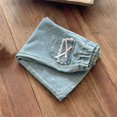 thumbnail image 5 of Generic Bow Print Jeans Toddler Girls Multipocket Denim Trousers Straight Leg Jeans/Preppy Cute Baggy Elastic Waist Pants, 5 of 6