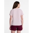 thumbnail image 4 of Time and Tru Women's Draped Boxy Tee with Short Sleeves, Sizes XS-XXXL, 4 of 6