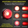 thumbnail image 4 of Luz trasera de bicicleta inteligente: Luz de freno trasera de bicicleta, recargable por USB, alarma antirrobo inalámbrica, luz trasera, luces traseras intermitentes LED rojas automáticas, im, 4 of 4