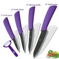 thumbnail image 1 of Ceramic Knives Set for Kitchen 5-Piece Sharp Paring Knife Set with Covers and Peeler Sharp Fruit Knife for Lettuce Vegetable Carrot, 1 of 7