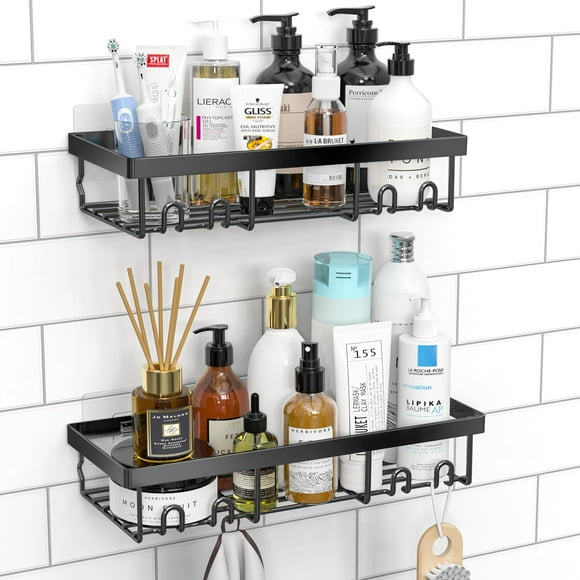 Estante organizador para ducha Moforoco, color negro, para baño